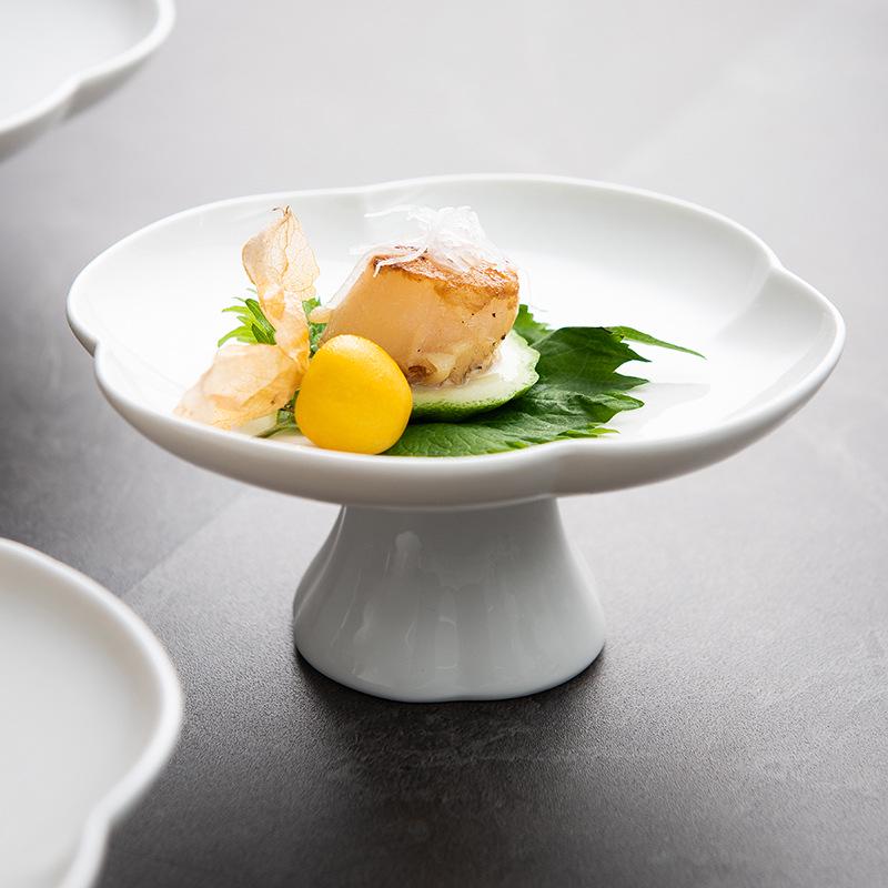 High-Footed Ceramic Dim Sum & Snack Platter - Artistic Design Chinese Cold Dishes & Fruit Plate