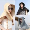 Women Large Brim Sun Hat Bucket Cap With Neck Flap Full Protection Anti-UV Beach Hats Ladies Sunshade Hat LM