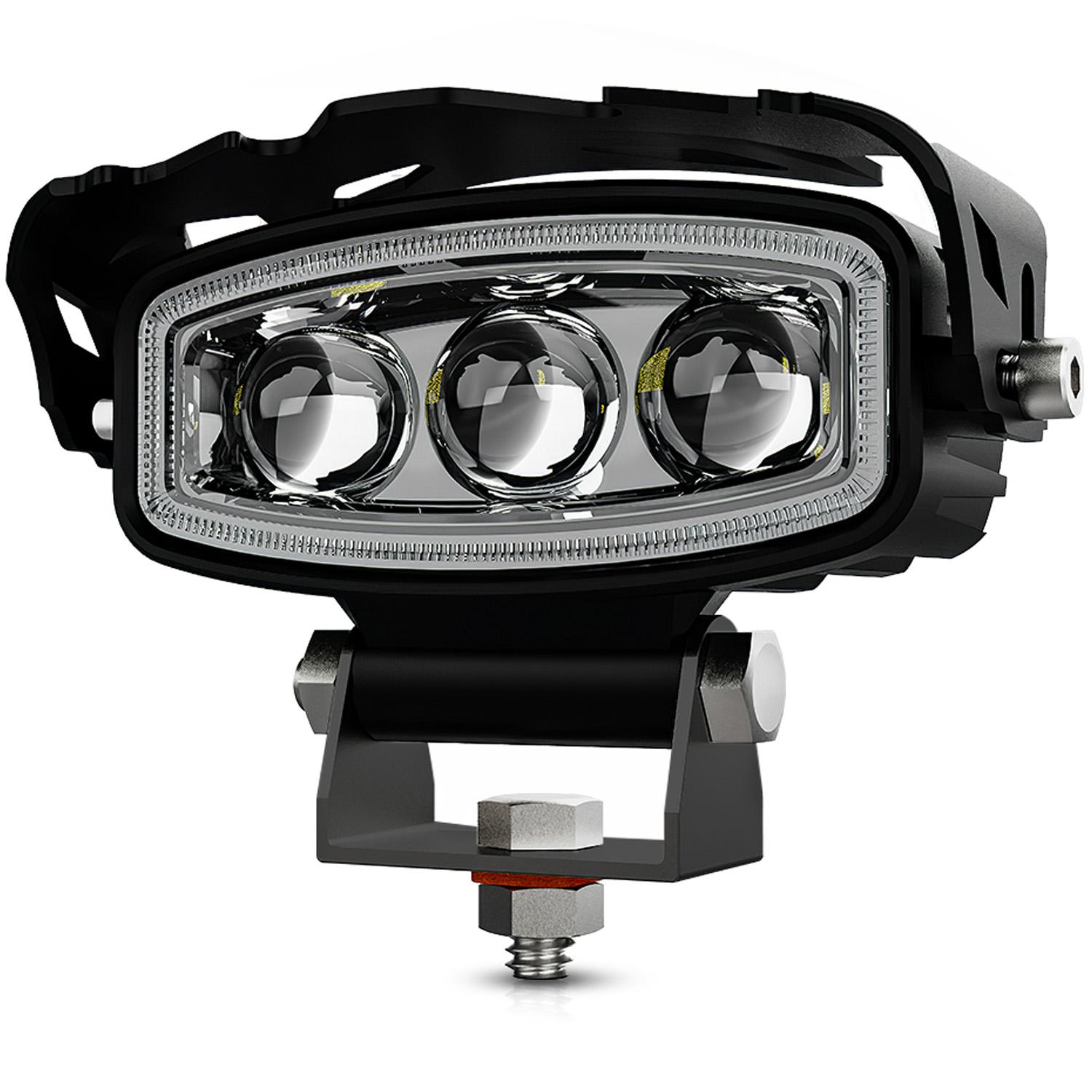 

Мотоциклетна світлодіодна фара 3 лінзи 6 режимів дальнє/ближнє світло прожектор позашляховик електромобіль робоче світло Type A