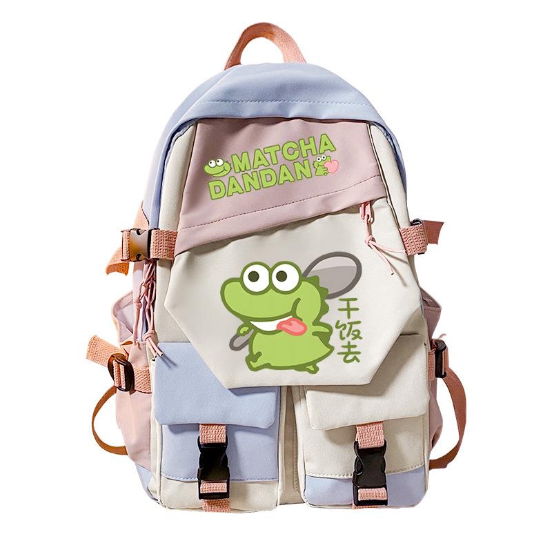 Personalized niche little crocodile expression bag schoolbag 2024 cross-border campus popular student schoolbag casual and simple