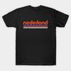 Men Black Print T-shirt Retro Netherlands Football // Vintage Grunge Dutch Pride Word Art No-Cut Transfer Paper Print Cotton Tshirt