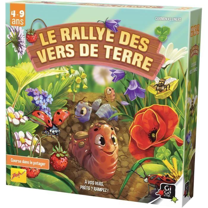 Jeu de plateau - gigamic - rallye des vers de terre - 2 joueurs ou plus - 4 ans et plus