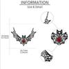 Vampire Inspired Hollow Bat Necklace With Faux Ruby Alloy Chain Halloween For