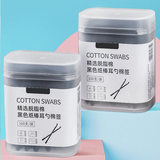 1 Box Wattestäbchen Doppelkopf Benutzerfreundlich Plastik Ohrenreiniger Wattestäbchen Wimpern Wattestäbchen Make-up Werkzeuge Haushaltswaren