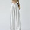 White Wide-Leg Jeans For Women New High-Waisted Pleated Loose-Fitting Slimming Hip-Covering Drapey Floor-Length Straight Pants