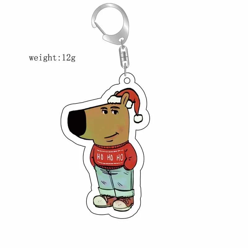 

Humorous Just A Chill Guy Girls Dog Meme Keychains Keyring for Accessories Bag Key Chain Ring Jewelry Christmas Holidays Gifts