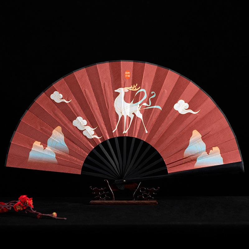 Magpie Hand Held Fan Chinese Folding Silk Fans Sexy Lace Retro Decorative Fan Hanfu Cheongsam Cosplay Japanese Home Decoration