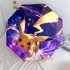 Pikachu and Eevee  pattern, automatic folding umbrella, portable and foldable design, 8 ribs, a Christmas or birthday gift.