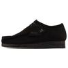 Clarks Originals Leather Round Toe Lace-Up Versatile Durable Breathable Low-Top Casual Shoes Women sneakers Black 261555224