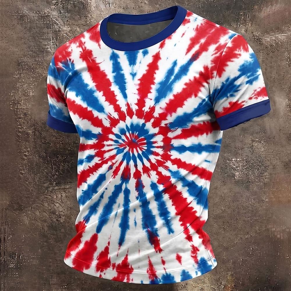 

4th of July 2026 250th Men s Solid Color American US Flag T Shirt Short Sleeve T shirt 3D Print Crew Neck S