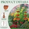 3-Tier Bowl Bird Water Dispenser Vintage Iron Garden Rain Catcher  Courtyard Decor