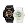 Unisex Pair Table Series Black Watch BA-110TM-7APR+GA-110GB-1APR
