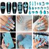 1000pcs/Set Lake Blue Multi Size Luxury Rhinestone Nail Jewelry 3D Flat-back Mixed-Shape Shinying Crystal Dimond Manicure Stone