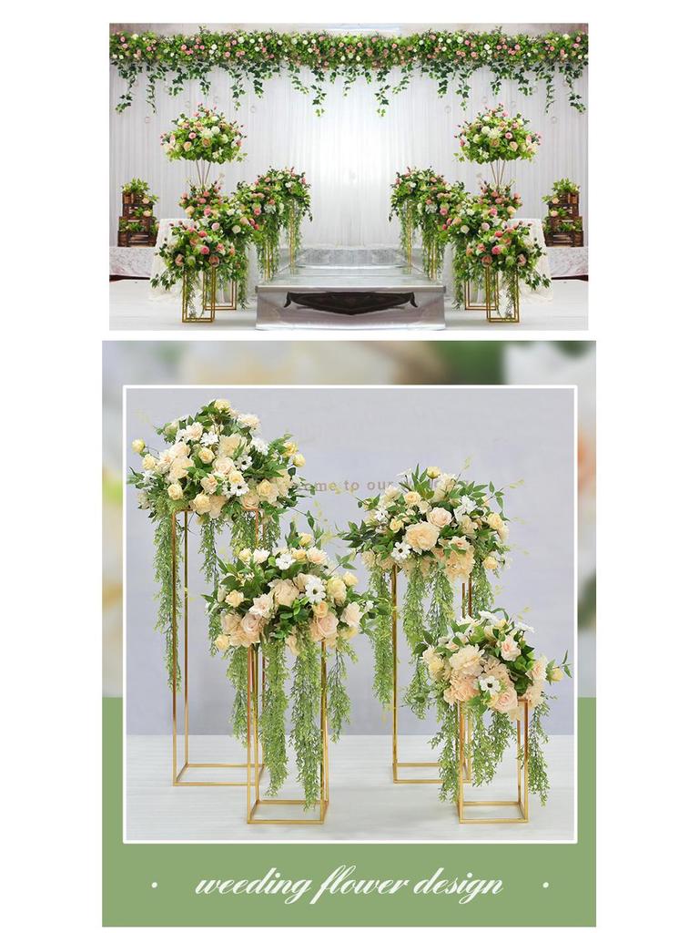 Iron Art Floral Stand for Wedding Aisle Decoration