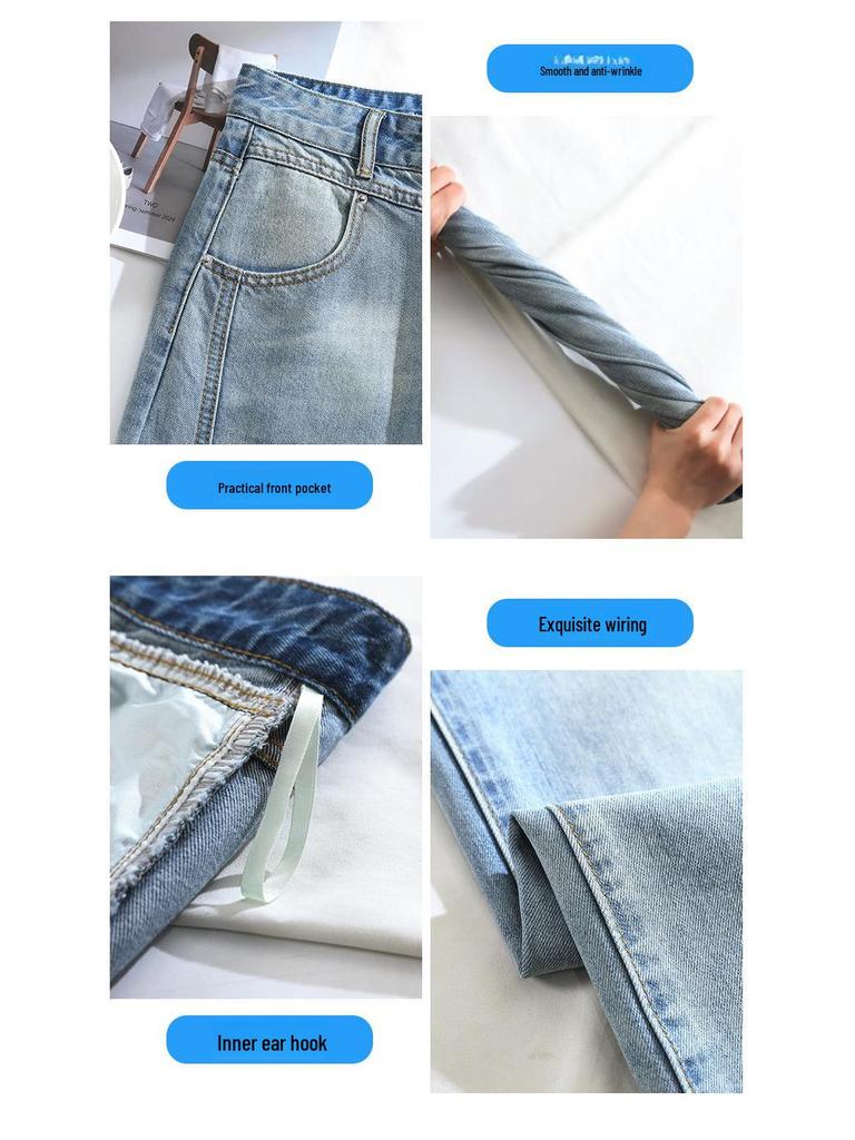 Women's Tencel Lyocell Wide-Leg Jeans: Summer 2025 Lightweight Loose Fit with Slim Draped Design