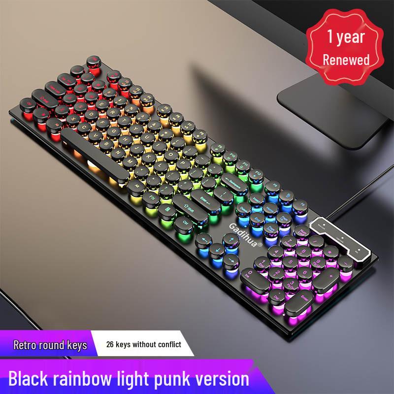 USB Wired Punk-Style Mechanical Gaming Keyboard