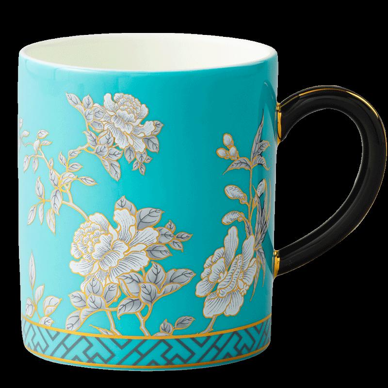 Yongfengyuan Ink Peony Ceramic Mug