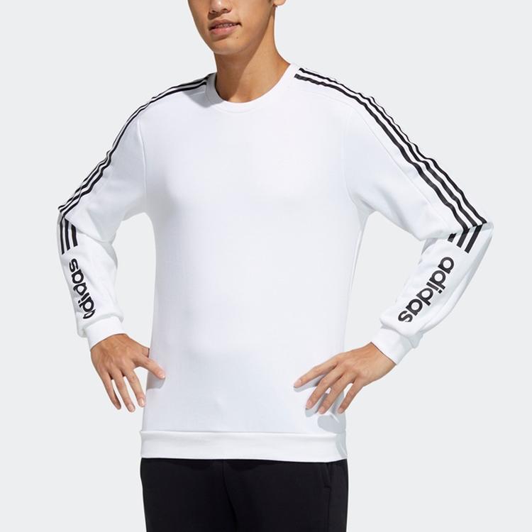 adidas Neo Men's White 3-Stripes Long Sleeve Sweatshirt H45561
