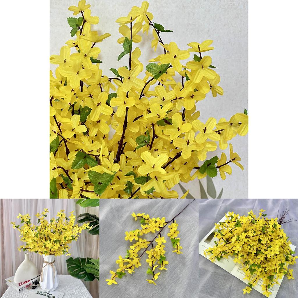 Winter Jasmine Fake Flower Bridal Arrangement With Durable Plastic Material For Wedding Venue And Photography Props