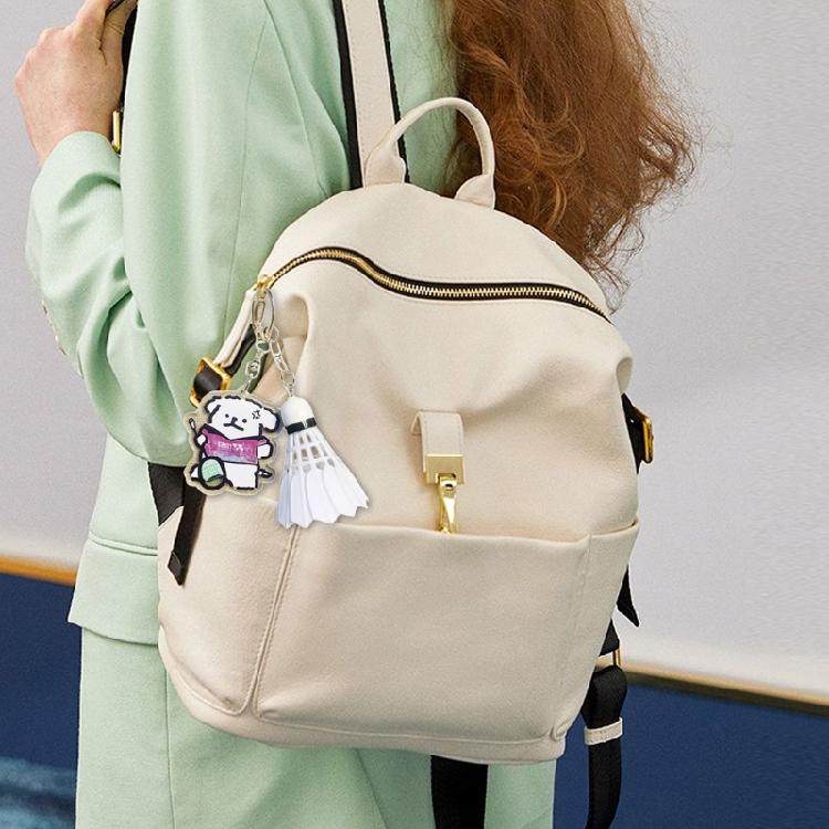 Badminton Pendant Acrylic Key Rings Decoration Bag Cartoon Dog Badminton Key Chain Small Keychain Hanging Pendants