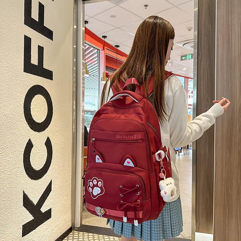 School bag new cute junior high school student school bag high value ins wind light large capacity backpack casual versatile backpack