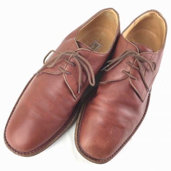 80s-90s Vintage gravati Made in Italy Plain Toe Business Shoes Brown size 7 25.0-25.5 Men's(USED)