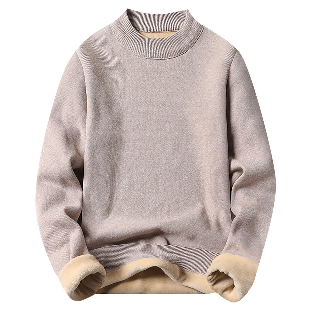 Męski sweter Sweter z zabudowanym dekoltem Jednolity kolor Wąski, dolny sweter