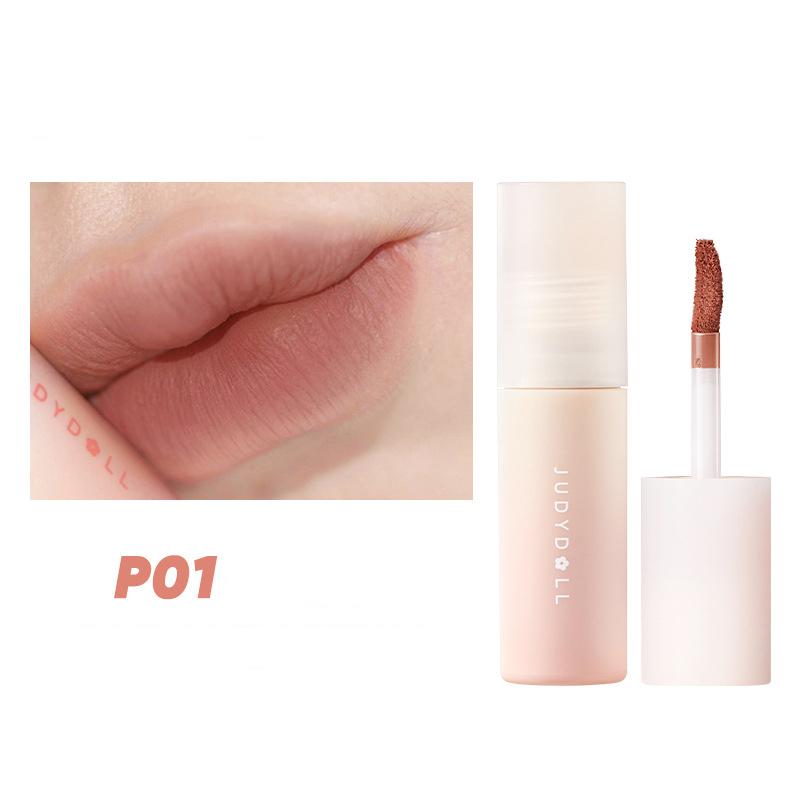 Lápiz labial Barro labial crema pequeña puré show blanco boca rojo caja ciega brillo labial mate
