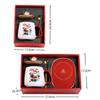 Creative Christmas Gift Box Set New Year Souvenir Mug  Water Cup Gift Ceramic Cartoon Santa Claus Coffee Cup With Heating Pad