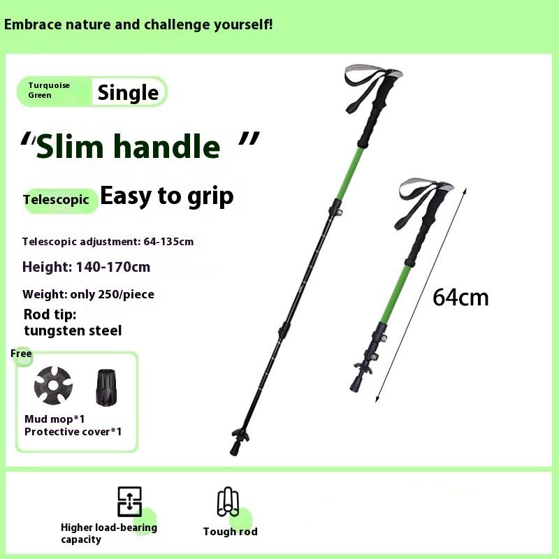 

Outdoor Walking Stick Aluminum Alloy Alpenstock Telescopic Hiking Trekking Pole For Adult Kids Women Men Children