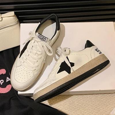 2025 Retro Star Damen-Schnürschuhe aus echtem Leder – Vintage-Stil