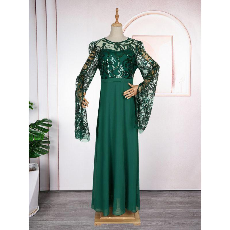 African Plus Size Women's Long-Sleeved Bridesmaid Dresses for Weddings, Birthdays, Parties, and Party Dresses