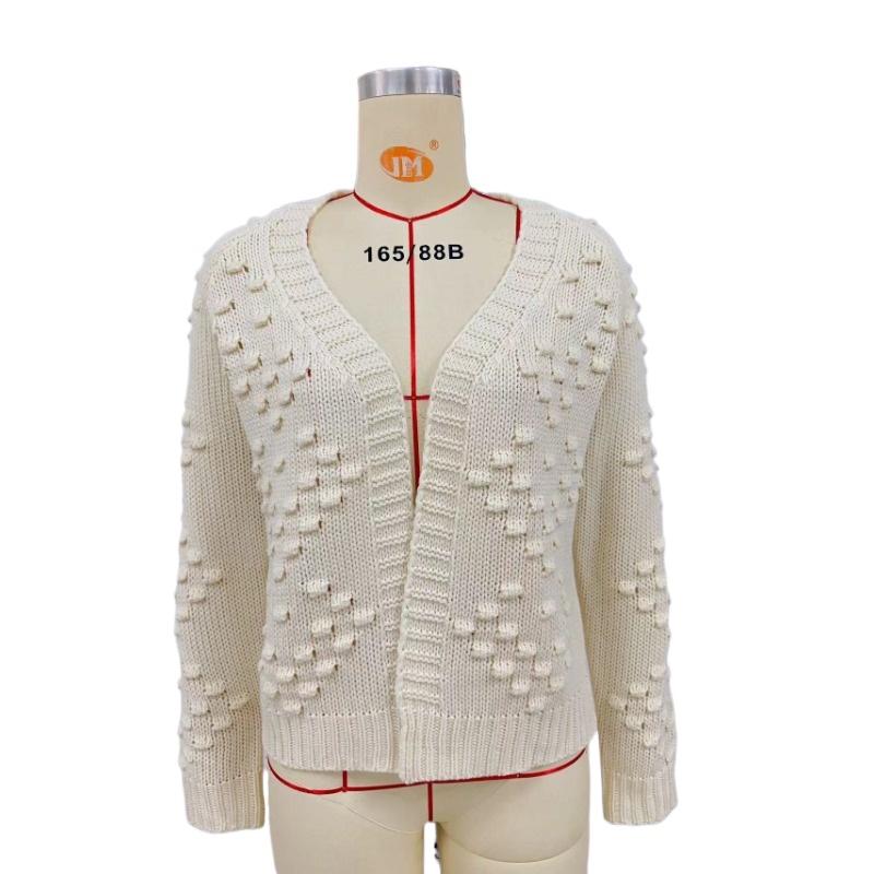 IHUASU Autumn and Winter Women's Knitted Three-dimensional Pattern Cardigan Jacket Sweater
