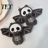 Soft PP Cotton Pendant Plush Bat Keychain, Cute Stuffed Skeleton Bag Charm, Gothic Backpack Decoration for Kids Spooky Animal Key Ring Accessory
