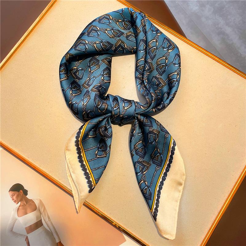 Temperament silk scarf luxury thin 71cm sunscreen shawl Hangzhou small square scarf yarn scarf simulation silk scarf