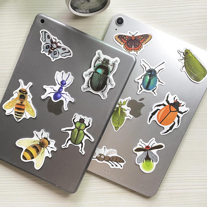 55 Cartoon Insekten, Bienen, Schmetterlinge, Spinnen Aufkleber Set - Wasserdicht & Nicht verletzend für Notizbücher, Schreibwaren oder Wasserbecher