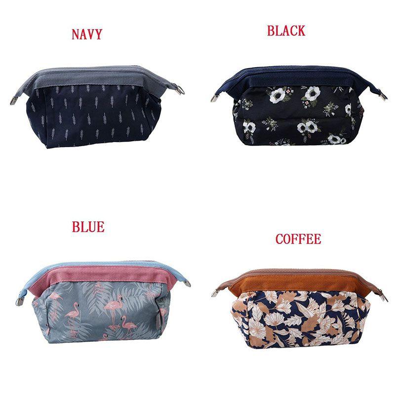Premium Quality Multifunctional Flamingo Print Cosmetic Storage Bag With Waterproof Zipper