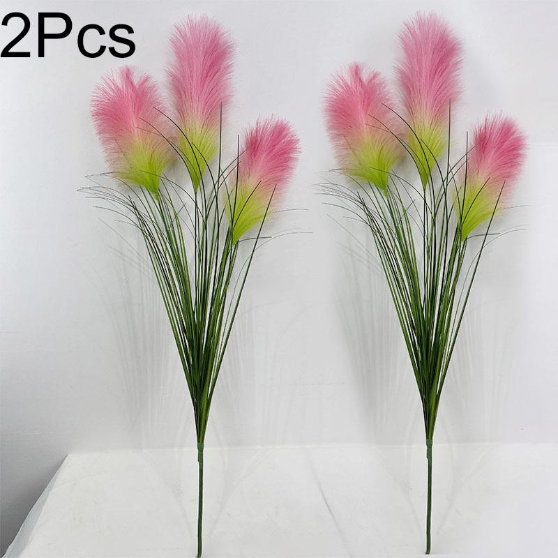 

2 пучка для использования в помещении/на улице, большой декор для дома и сада, 80 см, искусственные растения, всесезонные искусственные кустарники, букет из тростника, шелковая луговая трава 80cm