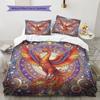 SparklingPlanetBirds Pattern Bedding Quilt Set Quilt Cover Pillowcase Home Decoration Birthday Gift (1 * Duvet Cover + 2 * Pillowcase, Without Core)