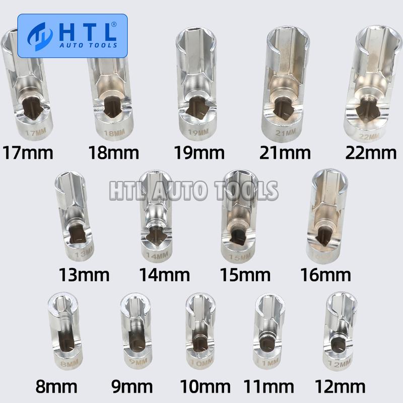 

14Pcs/set 8mm To 22mm 3/8 1/2 Fuel Line Socket Wrench Union Nut Socket Open Oil Pipe Removal Sleeve Car Repairing Tools