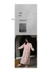 Cainiqing Autumn Women's Long-Sleeve Cotton Nightgown with Bra Pads - Maternity and Extended Length Dress for Home, Fall, and Spring.