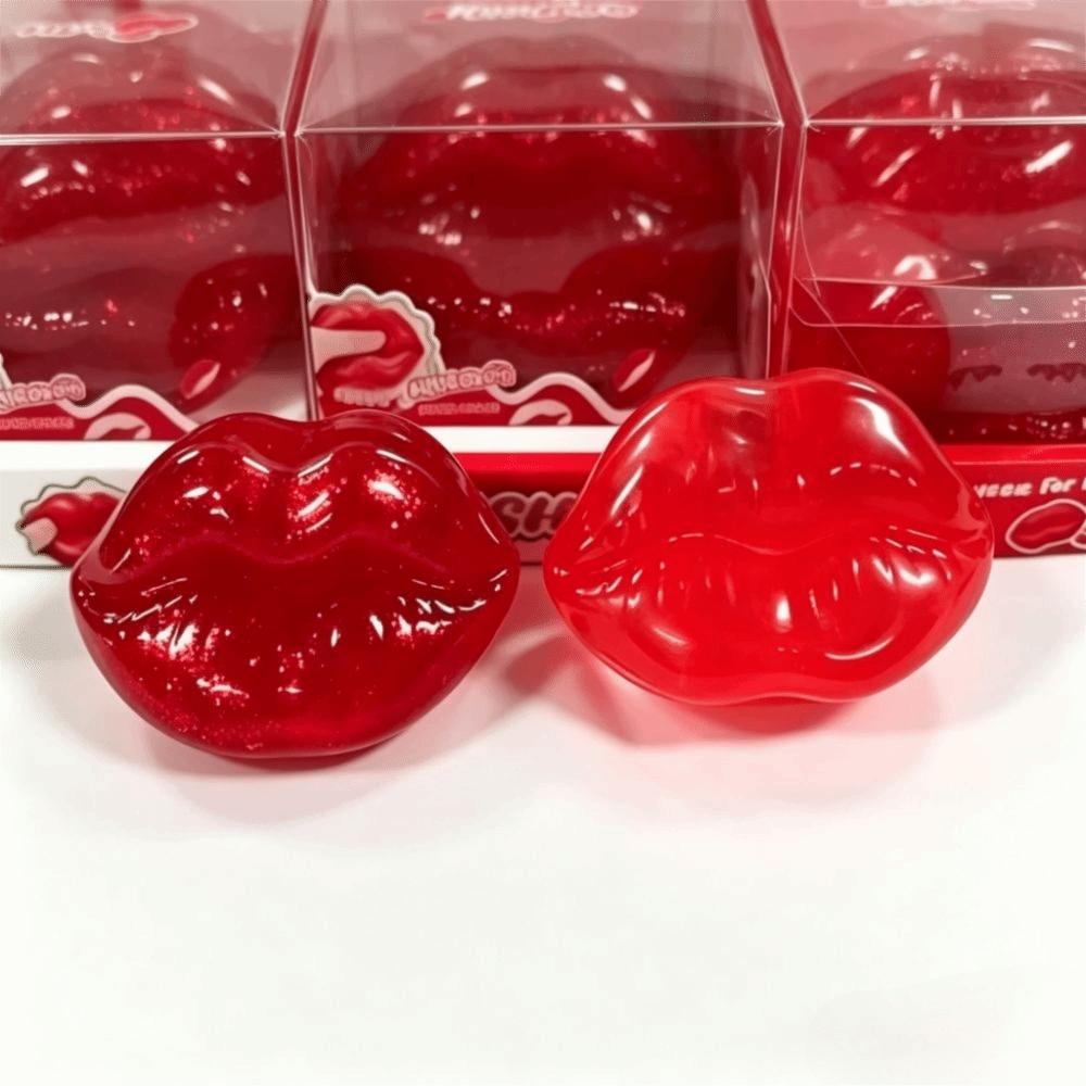 Glitter Maltose Squeeze Toy Big Red Lip Fingertip Toy Creative Slow Rebound Toy Sensory Play