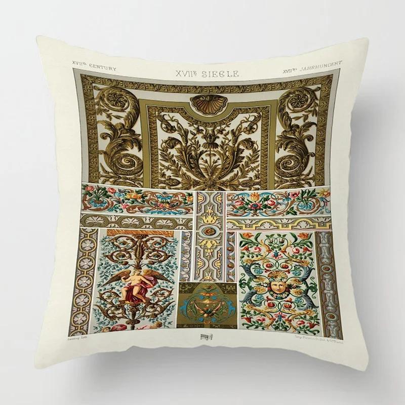 Home Decor Baroque Inspired Vintage Pattern Pillow Covers Pattern Cushion Cover Suitable for Sofa Bedroom Car Pillow Cover