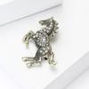 Luxury Zodiac Animal Lapel Pins Classic Metal Badge Pin Rhinestone Horse Brooches  New Year Gifts