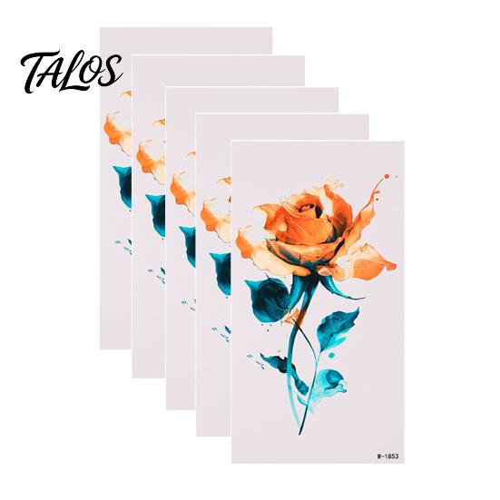 Talos 5 Sheets Butterfly Tattoo Stickers, Waterproof Temporary Flower Tattoos, Colorful Face Body Tattoos for Parties Night Club Music Festival
