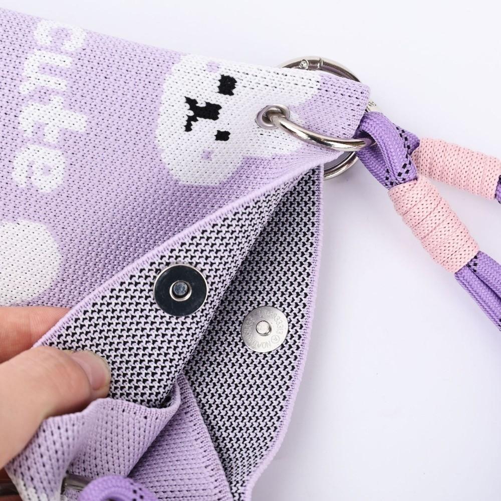 Casual Storage Bag Knit Tote Bag Lightweight Large Capacity Woven Handbag Ring Buckle Bag Women