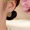 1 Pair Twisted Black Enamel Post Earrings For Women Fashion Jewelry Elegant Trendy Vinatge Daily Accessories