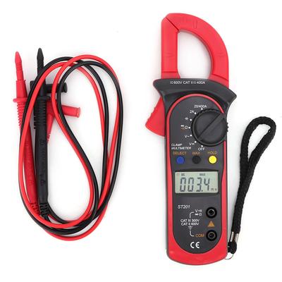 ST201 Automatic Digital Clamp Meter Current Multimeter DC AC Voltage Diode Tester(Red)