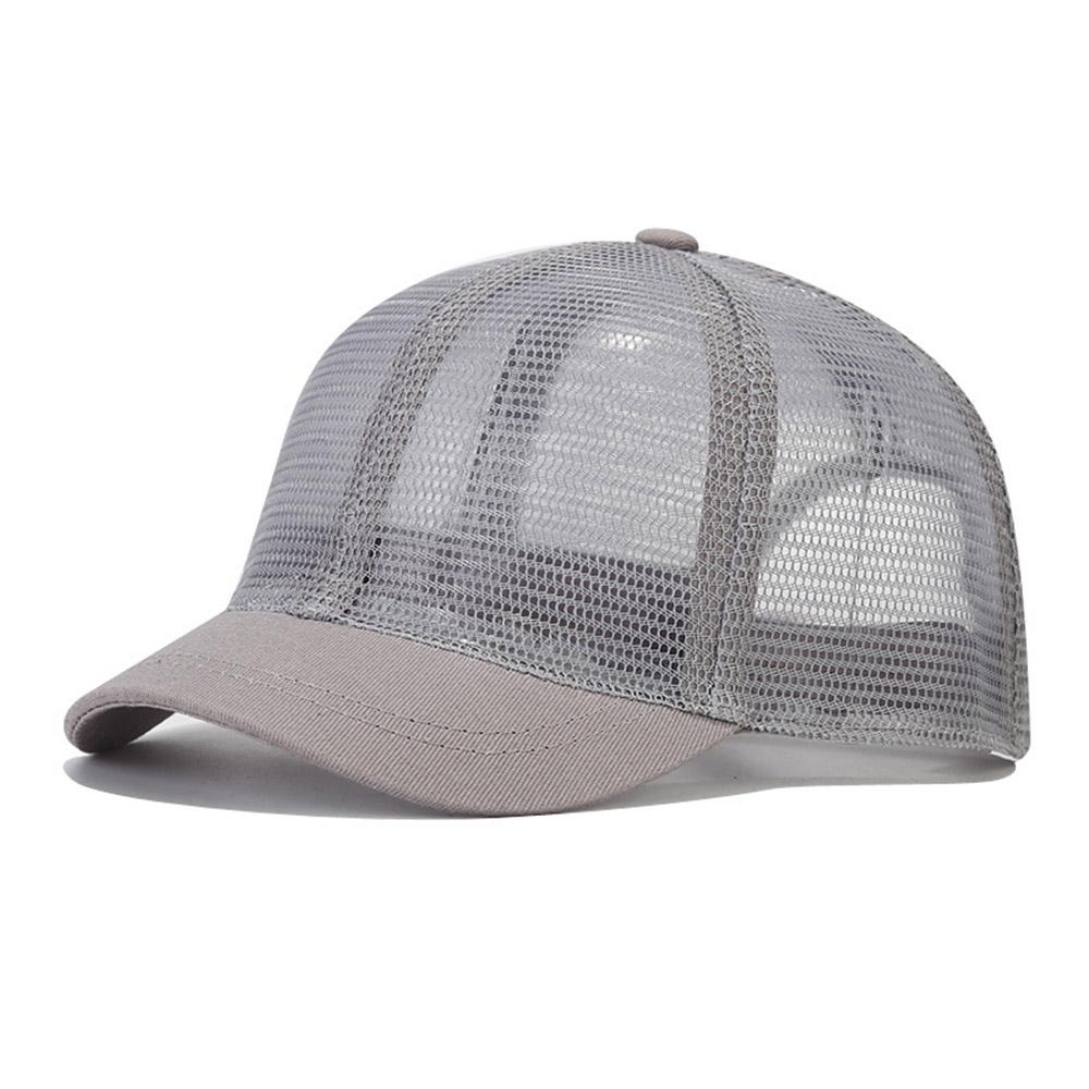 Unisex Short Brim Baseball Cap Simple Casual Plain Snapback Hats Hip Hop Trucker Cap Adjustable Outdoor Breathable Sunscreen Hat