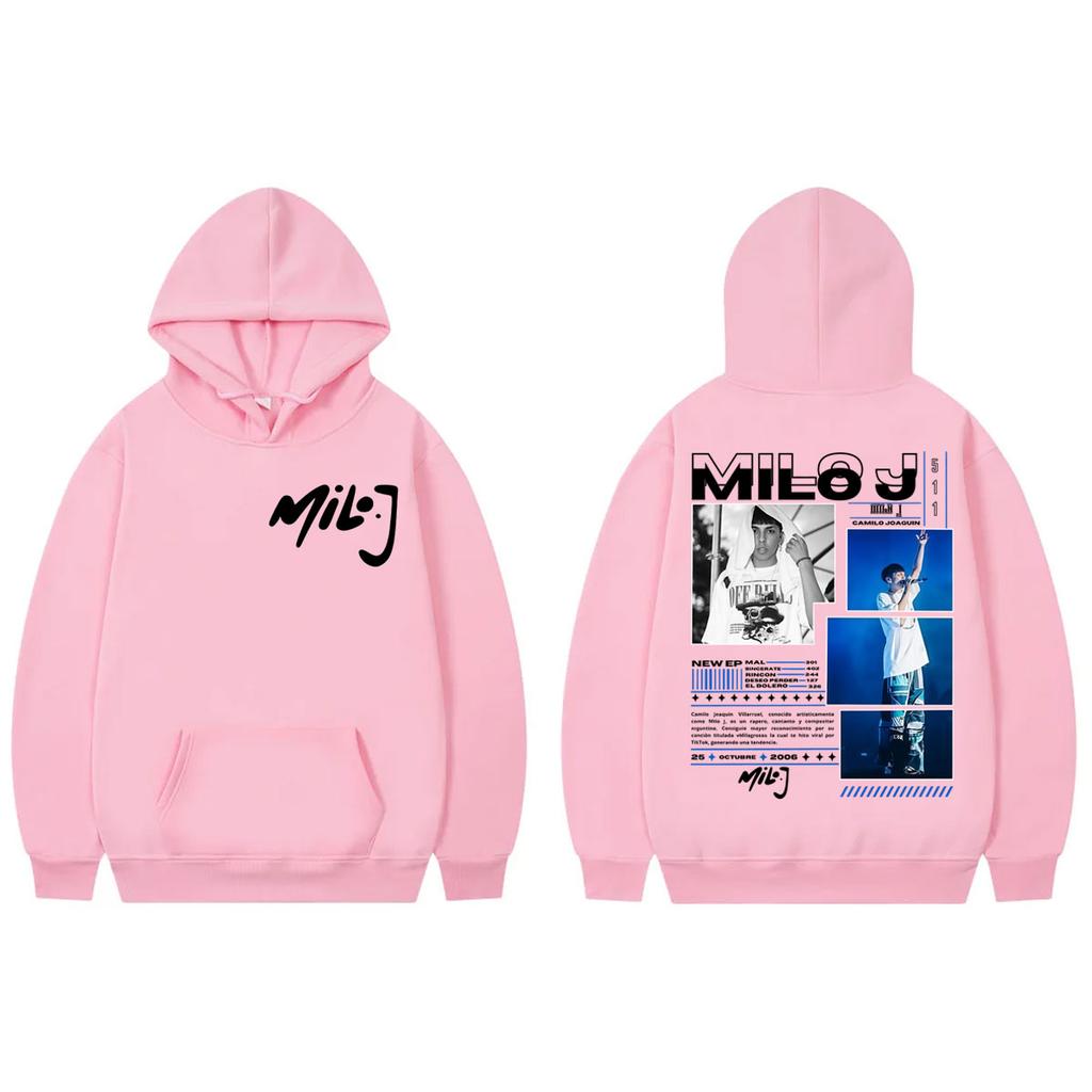 Rapper Milo J 511 Album Tour Graphic Hoodie Men Women Hip Hop Fashion Zip Up Sweatshirt High Quality Fleece Oversized Pullovers